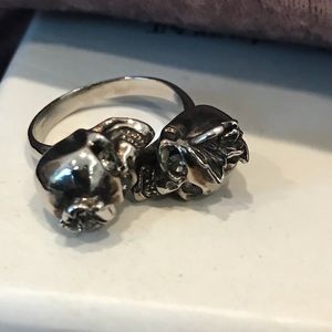 Alexander McQueen twin skull ring